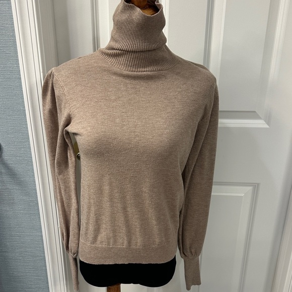 Blu Pepper Sweaters - Blu Pepper Classic Tan Turtleneck Sweater